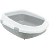 Bandeja Higienica para gato Primo XXL con borde 56 25 71 cm Gris Blanco