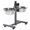 Barra 2 comederos 0 75 l 17 cm pie en H 27 cm Gris