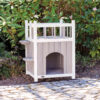 Caseta Gatos con Balcon 45 65 45 cm Gris Blanco