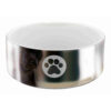 Comedero Ceramica Disenos 0 3l 12 cm Plata Blanco
