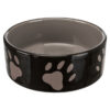 Comedero Ceramica Huellas 0 8 l 16 cm Marron Crema