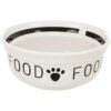 Comedero de ceramica 0 25 l 13 cm Blanco Negro