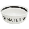 Comedero de ceramica 0 25 l 13 cm Blanco Negro 2