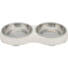 Set Comedero Melamina Acero Inoxidable 2 0 2 l 13 cm 27 3 14 cm Blanco
