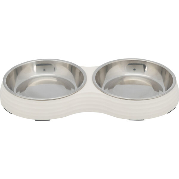 Set Comederos, melamina/acero inoxidable x 4 UNIDADES