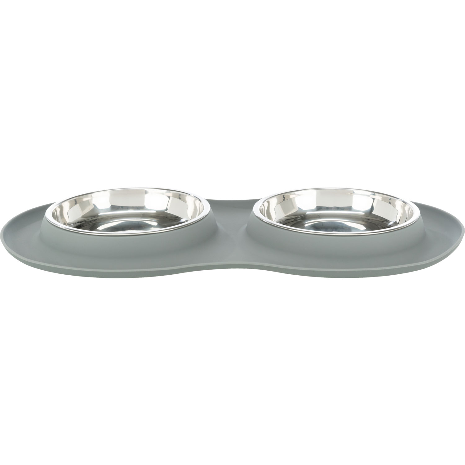 Set de comederos, silicona/acero inoxidable
