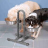 Soporte barra curvada 2 Comederos 2 8 l 24 cm